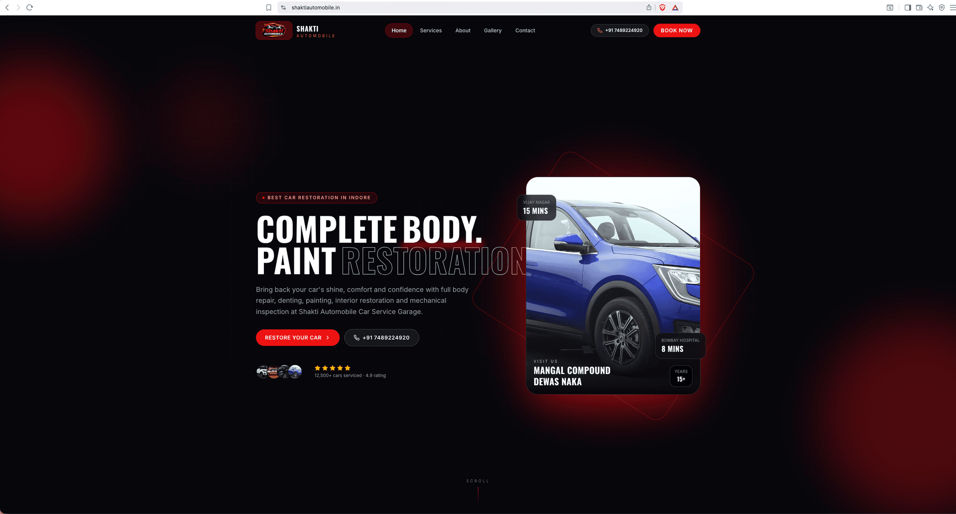 Screenshot of Shakti Automobile